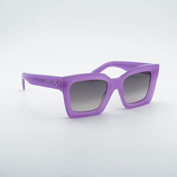Celine CL40130I 78F Sunglasses Shiny Purple Square Frame, Brown Gradient Lenses main image 4